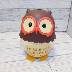 OWL PLASTIC BANK JAR USED Rustic Woodsy